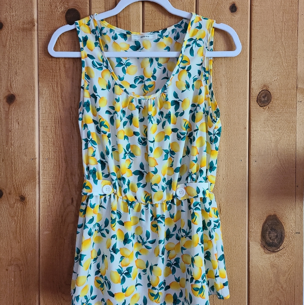 ModCloth Peplum Tank in Lemon Print